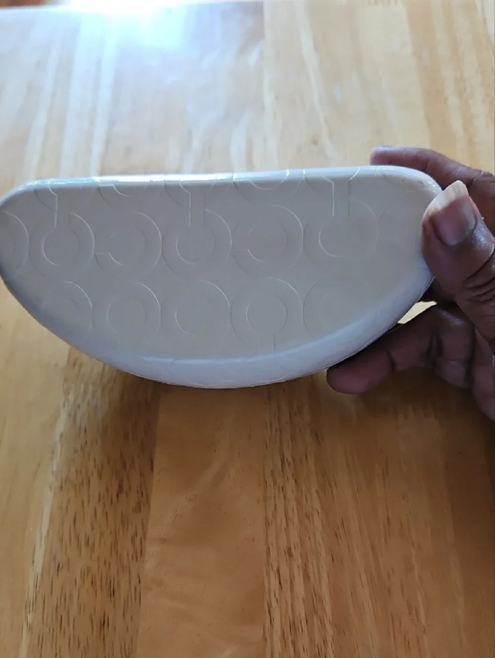 Coach White Embossed Signature Hard Sunglasses Case - Picture 6 of 8